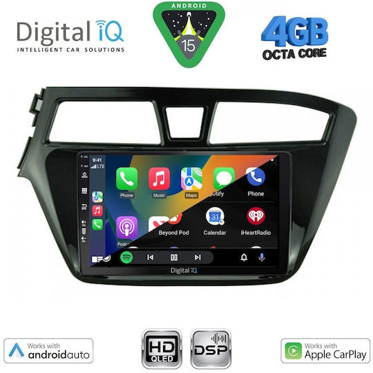 Digital IQ Car Audio System for Hyundai i20 2014-2018 (Bluetooth/USB/WiFi/GPS/Apple CarPlay/Android Auto) with 9" Touch Screen