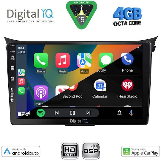 Digital IQ Ηχοσύστημα Αυτοκινήτου για Hyundai i30 2012-2017 (Bluetooth/USB/WiFi/GPS/Apple-Carplay/Android-Auto) με Οθόνη Αφής 9"