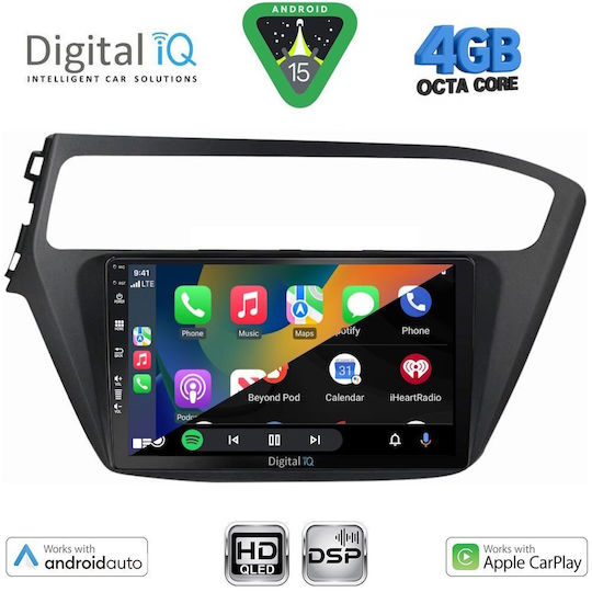 Digital IQ Car Audio System for Hyundai i20 2018-2021 Bluetooth USB WiFi GPS Apple CarPlay Android Auto with 9" Touch Screen