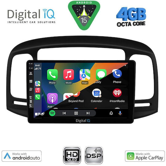 Digital IQ Ηχοσύστημα Αυτοκινήτου για Hyundai Accent 2005-2012 (Bluetooth/USB/WiFi/GPS/Apple-Carplay/Android-Auto) με Οθόνη Αφής 9"