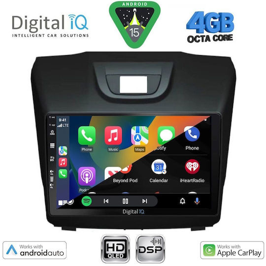 Digital IQ Автомобилна Аудио Система Isuzu D-Max 2012-2020 (Bluetooth/USB/Вграден Wi-Fi/GPS/Apple CarPlay/Android Auto) с Touch Screen 9"