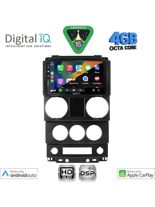Digital IQ Car Audio System for Jeep Wrangler 2006-2011 Bluetooth USB WiFi GPS Apple CarPlay Android Auto with 9" Touch Screen