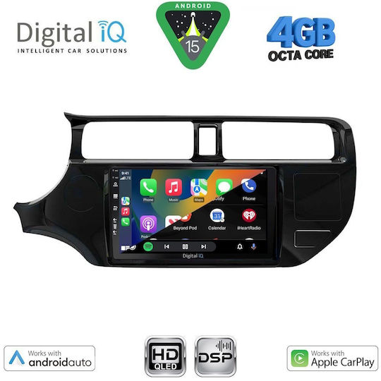 Digital IQ Car Audio System for Kia Rio 2012-2015 Bluetooth USB WiFi GPS Apple CarPlay Android Auto with 9" Touch Screen