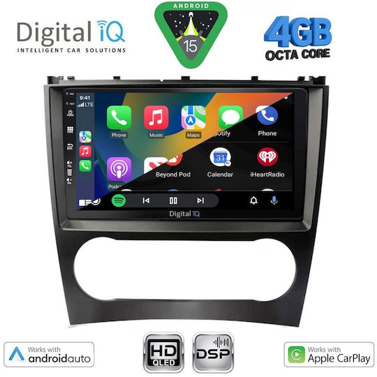 Digital IQ Car Audio System for Mercedes-Benz CLK Class 2004-2008 (Bluetooth/USB/WiFi/GPS/Apple CarPlay/Android Auto) with 9" Touch Screen