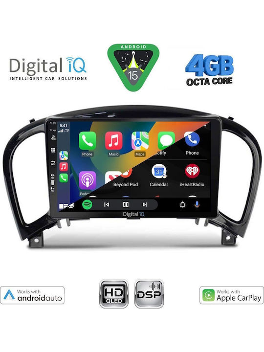 Digital IQ Car Audio System for Nissan Juke 2009-2020 (Bluetooth/USB/WiFi/GPS/Apple CarPlay/Android Auto) with 9" Touch Screen
