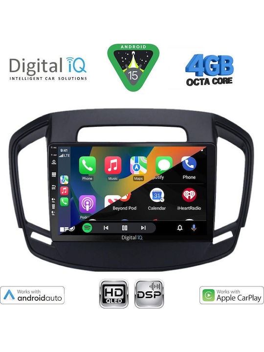 Digital IQ Car Audio System for Opel Insignia 2014-2017 Bluetooth USB WiFi GPS Apple CarPlay Android Auto with 9" Touch Screen