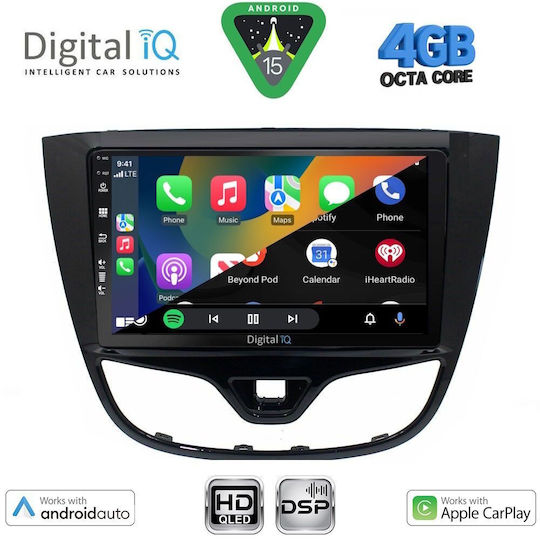 Digital IQ Car Audio System for Opel Karl 2014-2019 Bluetooth USB WiFi GPS Apple CarPlay Android Auto with 10" Touch Screen