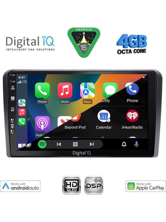 Digital IQ Car Audio System 2001-2005 Bluetooth USB Wi-Fi GPS Apple CarPlay Android Auto with 9 Inch Touch Screen