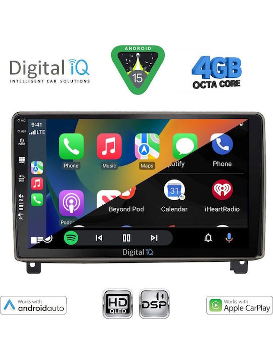 Digital IQ Car Audio System for Peugeot 407 2004-2011 Bluetooth USB WiFi GPS Apple CarPlay Android Auto with 9" Touch Screen