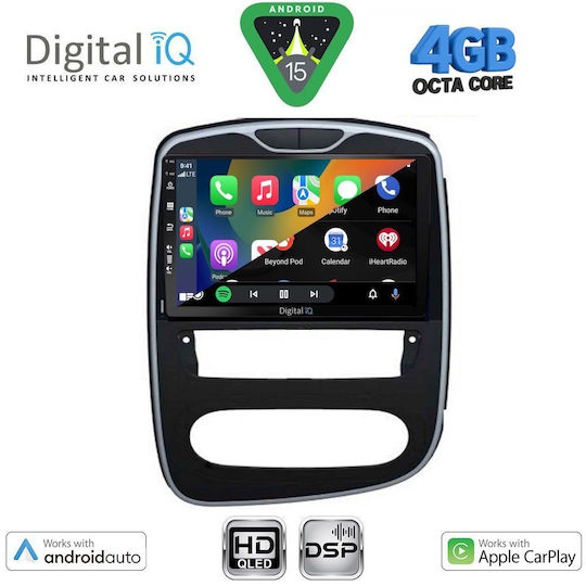 Digital IQ Car Audio System for Renault Clio 2016-2019 (Bluetooth/USB/WiFi/GPS/Apple CarPlay/Android Auto) with 10" Touch Screen