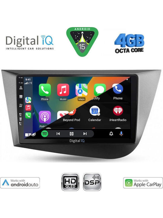 Digital IQ Car Audio System for Seat Leon 2005-2012 (Bluetooth/USB/WiFi/GPS/Apple CarPlay/Android Auto) with 9" Touch Screen