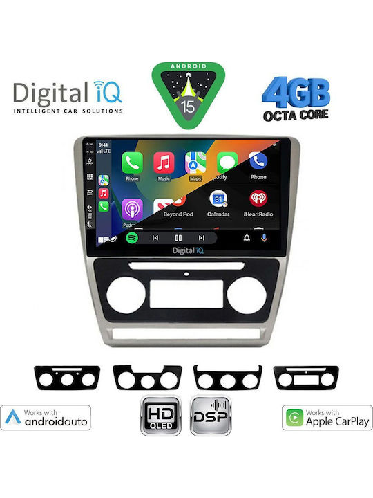 Digital IQ Car Audio System for Skoda Octavia 2005-2012 Bluetooth USB WiFi GPS Apple CarPlay Android Auto with 10" Touch Screen