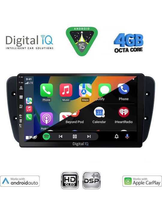 Digital IQ Car Audio System for Seat Ibiza 2008-2015 (Bluetooth/USB/WiFi/GPS/Apple CarPlay/Android Auto) with 9" Touch Screen