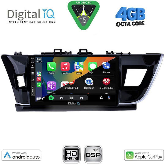Digital IQ Автомобилна Аудио Система За Toyota Corolla 2013-2016 (Bluetooth/USB/Вграден Wi-Fi/GPS/Apple CarPlay/Android Auto) С Touch Screen 10"