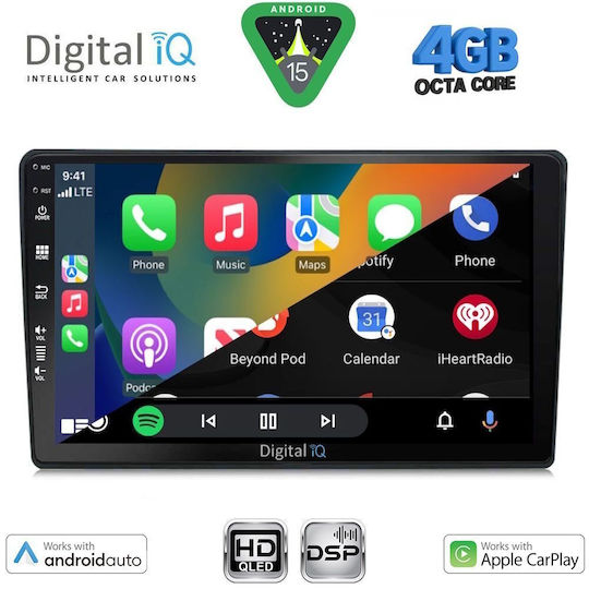 Digital IQ Car Audio System for Toyota Yaris 1999-2006 Bluetooth USB Wi-Fi GPS Apple CarPlay Android Auto with 9 Inch Touch Screen DIGITAL IQ BXF 16735 CPAA DASH