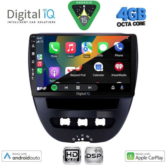 Digital IQ Ηχοσύστημα Αυτοκινήτου για Toyota Aygo 2005-2014 (Bluetooth/USB/WiFi/GPS/Apple-Carplay/Android-Auto) με Οθόνη Αφής 10"
