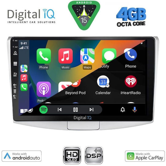 Digital IQ Car Audio System for Volkswagen Passat 2010-2015 (Bluetooth/USB/WiFi/GPS/Apple CarPlay/Android Auto) with 10" Touch Screen