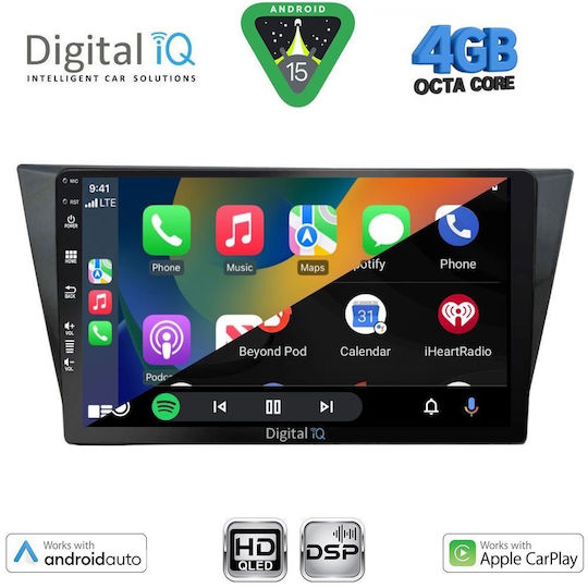 Digital IQ Car Audio System for Volkswagen Tiguan 2004 with Touch Screen 10" Digital IQ BXF 16761 CPAA Bluetooth USB Wi-Fi GPS Apple CarPlay Android Auto