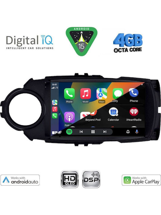 Digital IQ Car Audio System for Toyota Yaris 2015-2020 (Bluetooth/USB/WiFi/GPS/Apple CarPlay/Android Auto) with 9" Touch Screen