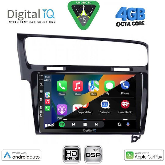Digital IQ Car Audio System for Volkswagen Golf 2013-2020 Bluetooth USB WiFi GPS Apple CarPlay Android Auto with 10" Touch Screen