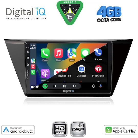 Digital IQ Ηχοσύστημα Αυτοκινήτου για Volkswagen Touran 2016 (Bluetooth/USB/WiFi/GPS/Apple-Carplay/Android-Auto) με Οθόνη Αφής 10"
