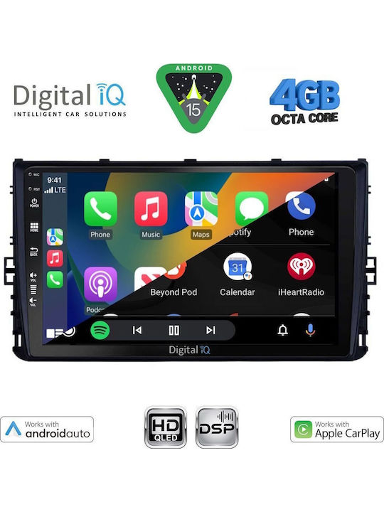 Digital IQ Car Audio System for Volkswagen Polo T-Roc T-Cross 2017-2026 Bluetooth USB WiFi GPS Apple CarPlay Android Auto with 9 Inch Touch Screen DIGITAL IQ BXF 16758 CPAA