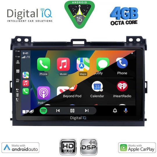 Digital IQ Ηχοσύστημα Αυτοκινήτου για Toyota Land Cruiser 2002-2008 (Bluetooth/USB/WiFi/GPS/Apple-Carplay/Android-Auto) με Οθόνη Αφής 9"