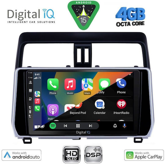 Digital IQ Car Audio System for Toyota Land Cruiser 2019-2023 Bluetooth USB WiFi GPS Apple CarPlay Android Auto with 10" Touch Screen