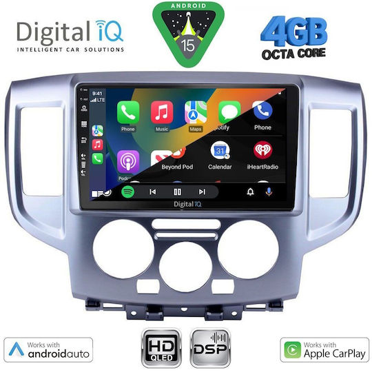 Digital IQ Ηχοσύστημα Αυτοκινήτου για Nissan NV200 2009-2020 (Bluetooth/USB/WiFi/GPS/Apple-Carplay/Android-Auto) με Οθόνη Αφής 9"