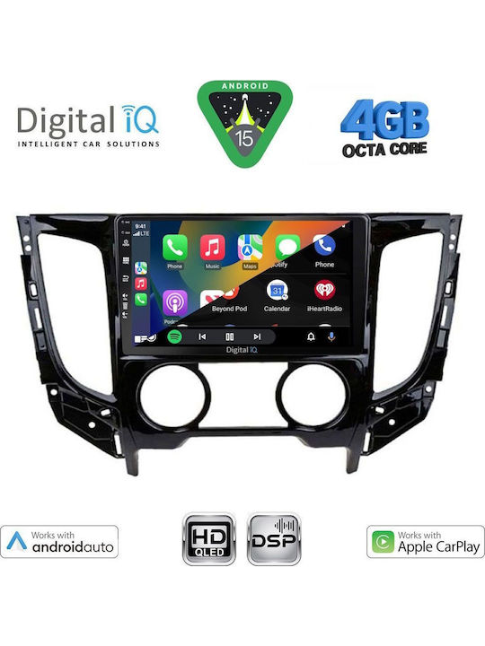 Digital IQ Car Audio System for Mitsubishi L200 2015-2019 with A/C Bluetooth USB WiFi GPS Apple CarPlay Android Auto with 9" Touch Screen
