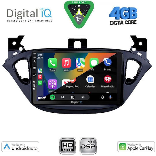 Digital IQ Ηχοσύστημα Αυτοκινήτου για Opel Adam / Corsa 2014-2019 (Bluetooth/USB/WiFi/GPS/Apple-Carplay/Android-Auto) με Οθόνη Αφής 9"