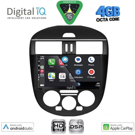 Digital IQ Ηχοσύστημα Αυτοκινήτου για Nissan Tiida 2013-2023 με A/C (Bluetooth/USB/WiFi/GPS/Apple-Carplay/Android-Auto) με Οθόνη Αφής 9"