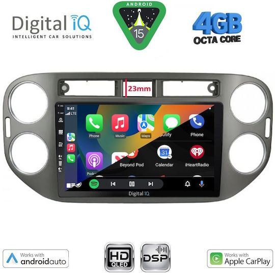 Digital IQ Car Audio System for Volkswagen Tiguan 2011-2016 Bluetooth USB WiFi GPS Apple CarPlay Android Auto with 9" Touch Screen