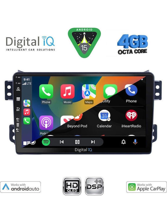 Digital IQ Car Audio System for Opel Agila Suzuki Splash 2008-2018 Bluetooth USB WiFi GPS Apple CarPlay Android Auto with 9" Touch Screen