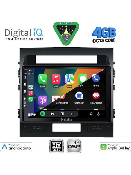 Digital IQ Car Audio System for Toyota Land Cruiser 2008-2015 Bluetooth USB WiFi GPS Apple CarPlay Android Auto with 10" Touch Screen