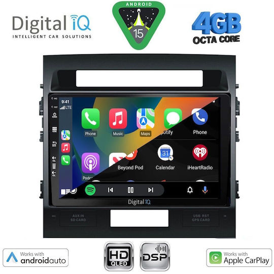 Digital IQ Car Audio System for Toyota Land Cruiser 2008-2015 Bluetooth USB WiFi GPS Apple CarPlay Android Auto with 10" Touch Screen