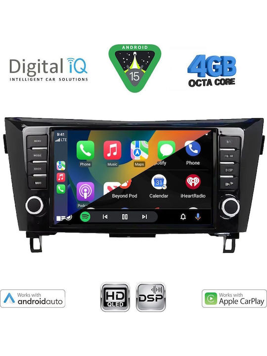 Digital IQ Car Audio System for Nissan Qashqai / X-Trail 2014-2021 Bluetooth USB WiFi GPS Apple CarPlay Android Auto with 9" Touch Screen