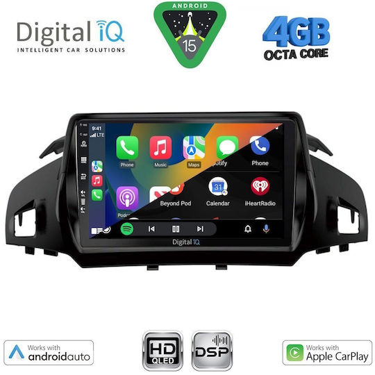 Digital IQ Ηχοσύστημα Αυτοκινήτου για Ford Kuga / C-Max 2011-2023 (Bluetooth/USB/WiFi/GPS/Apple-Carplay/Android-Auto) με Οθόνη Αφής 9"