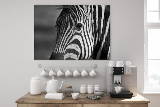 iLovePrints Gemälde Schwarz Weiß Zebra 100x70