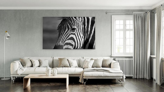 iLovePrints Gemälde Schwarz Weiß Zebra 100x70