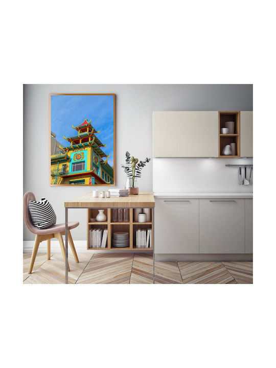 iLovePrints Gemälde Buntes Pagoda Gebäude 70x100