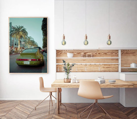 Painting Vintage Porsche Street Scene Vintage Porsche Street Scene 70x100