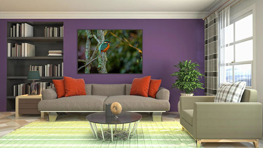 Панел Colorful Bird On Branch Многоцветна Птица На Клон 100x70
