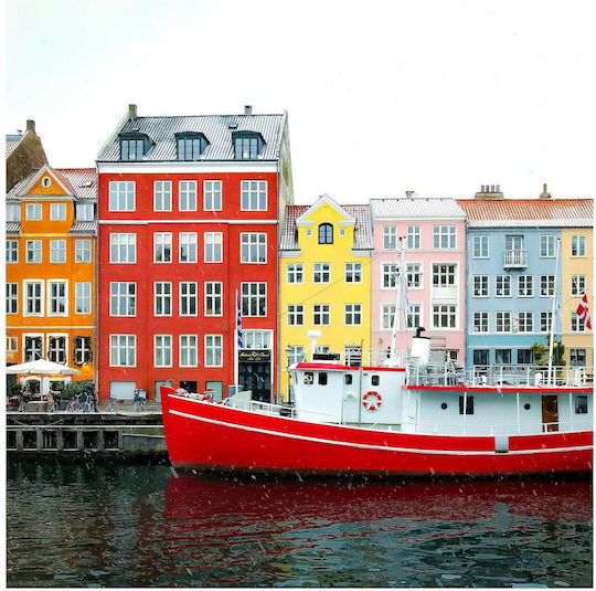 Painting Colorful Coastal Buildings Multicolored Coastal Buildings 90x90