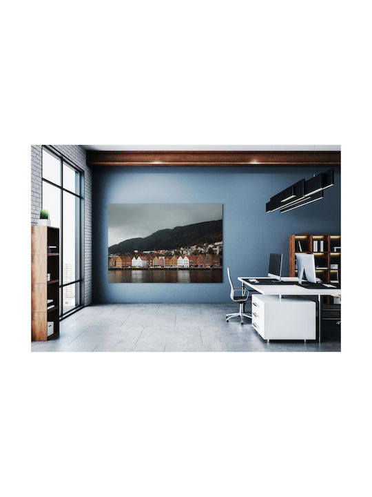 iLovePrints Gemälde Bunte Häuser Am Bay 100x70