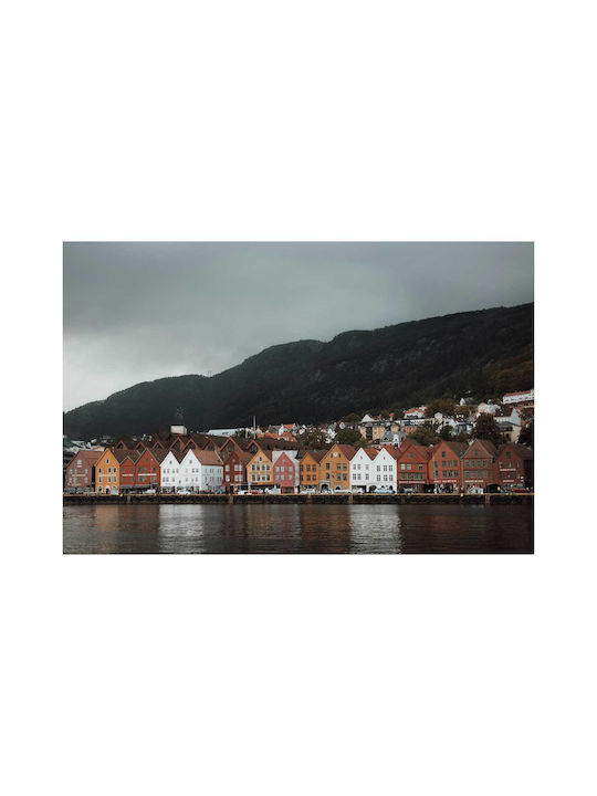 iLovePrints Gemälde Bunte Häuser Am Bay 100x70