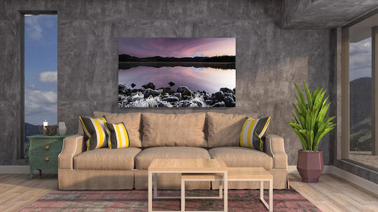 Painting Serene Mountain Reflection At Dusk 120x80