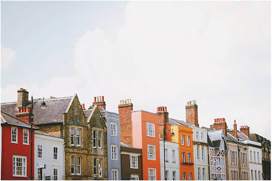 Πίνακας Colorful Row Houses Πολύχρωμα Σπίτια 100x70