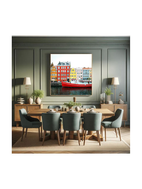 Panou Colorate Clădiri De Coastă Multicolore 80x80