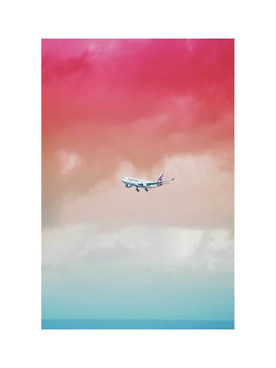 Gemälde Qatar Airways Flugzeug Im Bunte Himmel 100x150